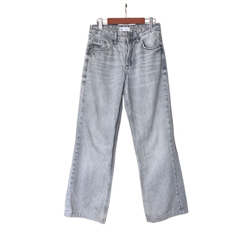 Zara straight leg jeans gray size 2 cotton